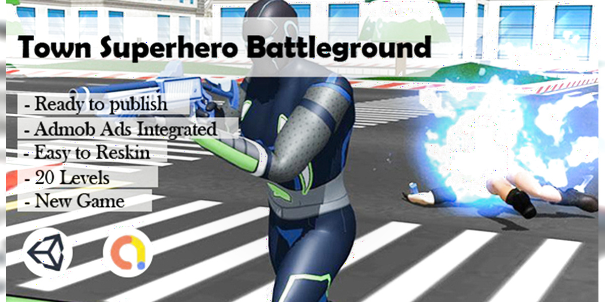 Town Superhero Battleground Source Code (Unity)